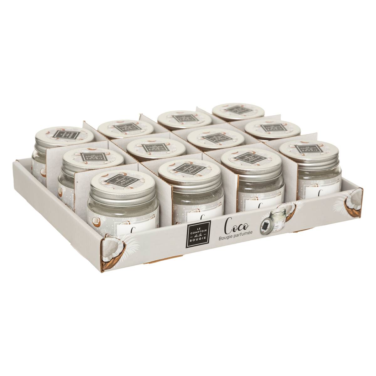 Bougie parfumée noixde coco blanc, ATMOSPHERA