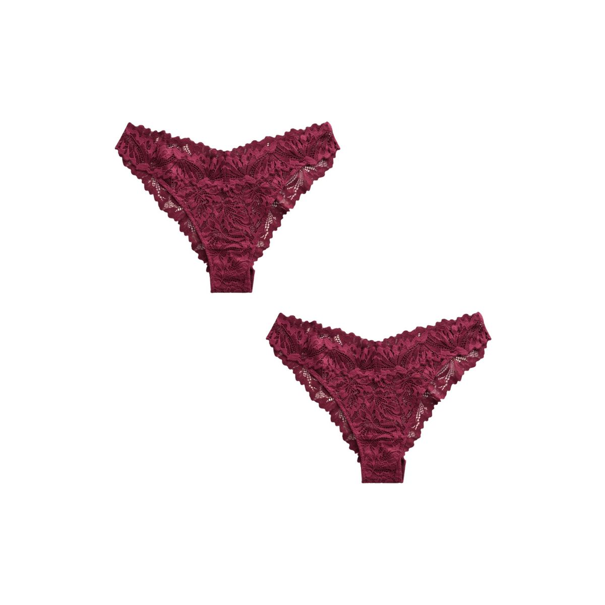 Culotte en dentelle confort optimal, lot de 2 rouge bordeaux, NEXT