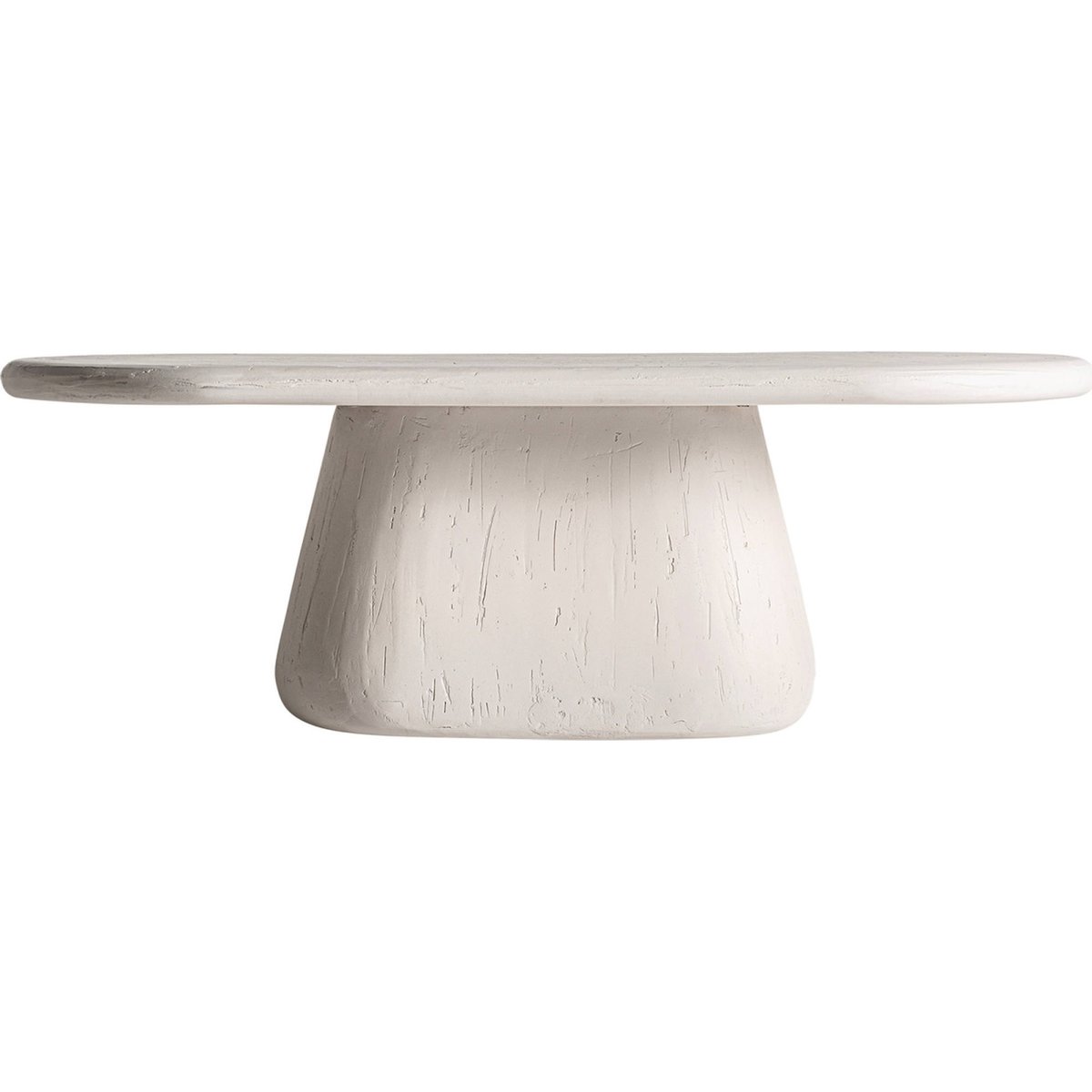 Table basse ovale en bois de manguier off white, RECOLLECTION