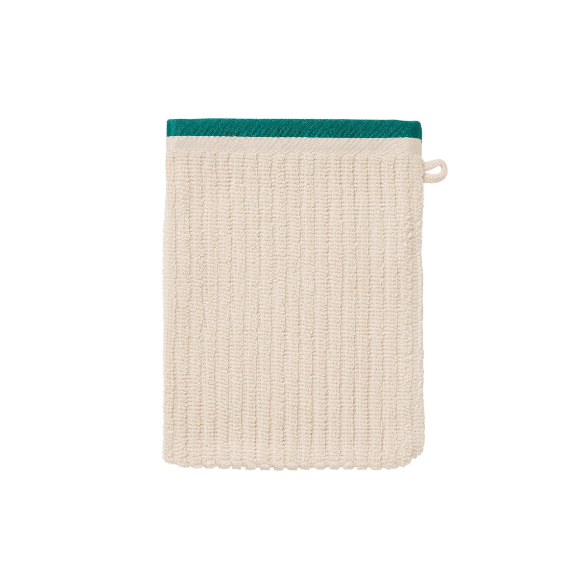 Gant de toilette coton bio BUNDI creme, CARRE BLANC