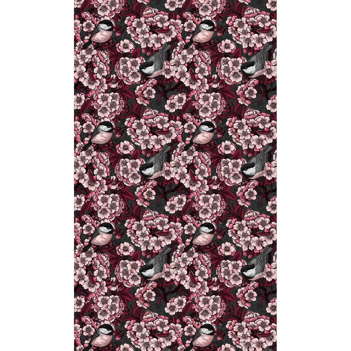 Papier peint jardin de cerisiers intissé, HEXOA