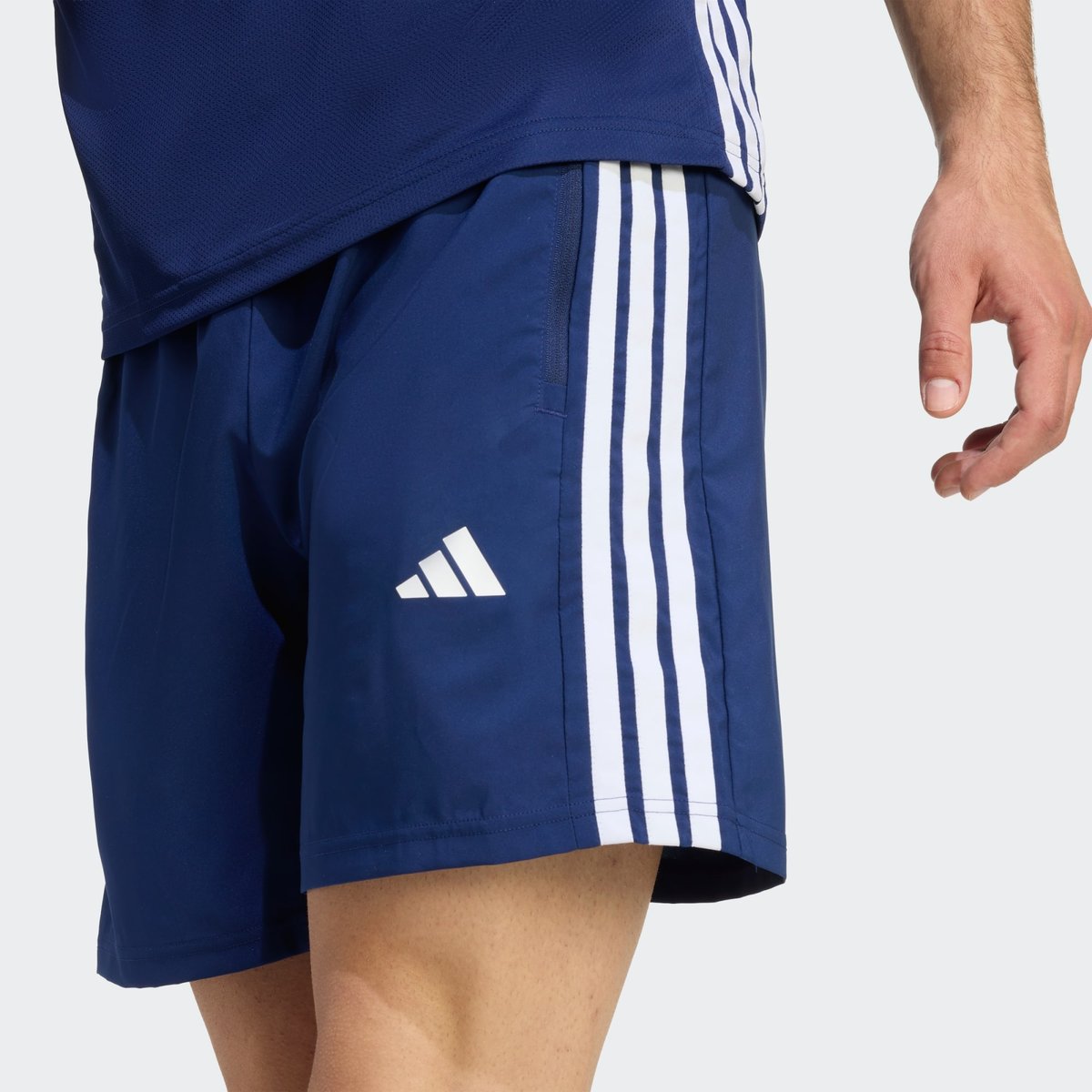 Short d'entraînement, 3 bandes, WORKOUT ESSENTIALS dark blue / white, adidas Performance