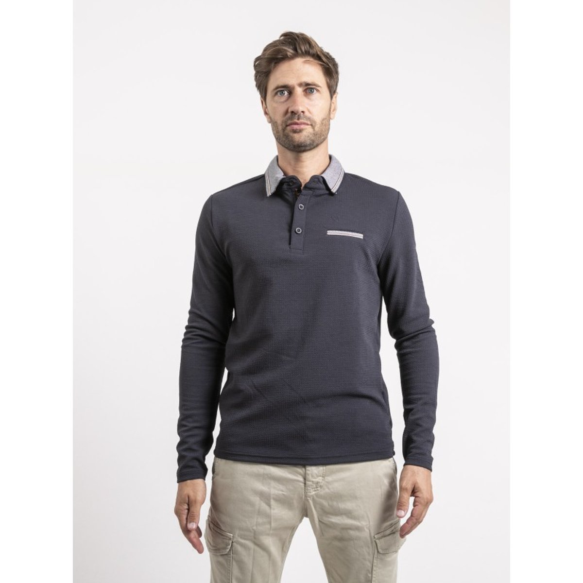 Polo Manches Longues Pavelon bleu marine, RITCHIE