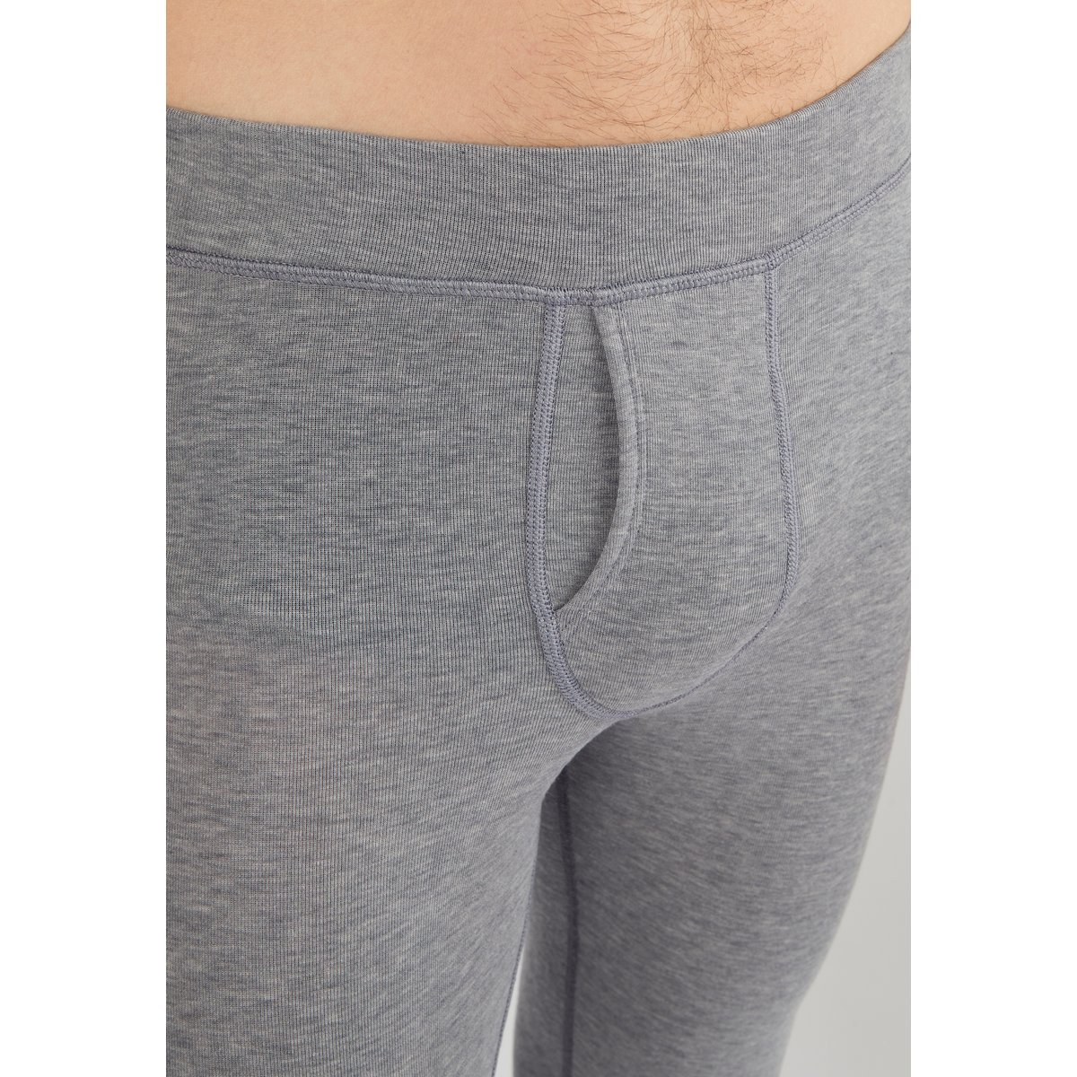 Caleçon long ouvert Thermolactyl Sensitive gris chiné foncé, DAMART