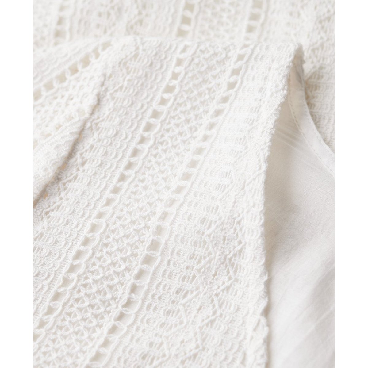 Robe courte en dentelle Ibiza blanc cassé, SUPERDRY