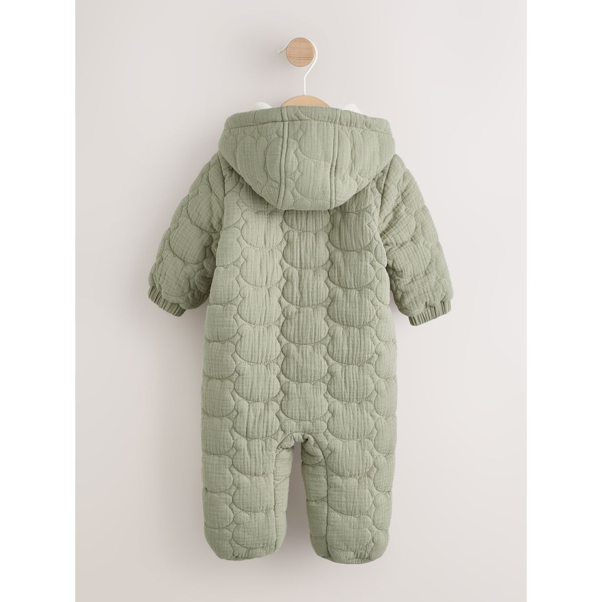 Combinaison bébé matelassée avec visage ours vert, NEXT