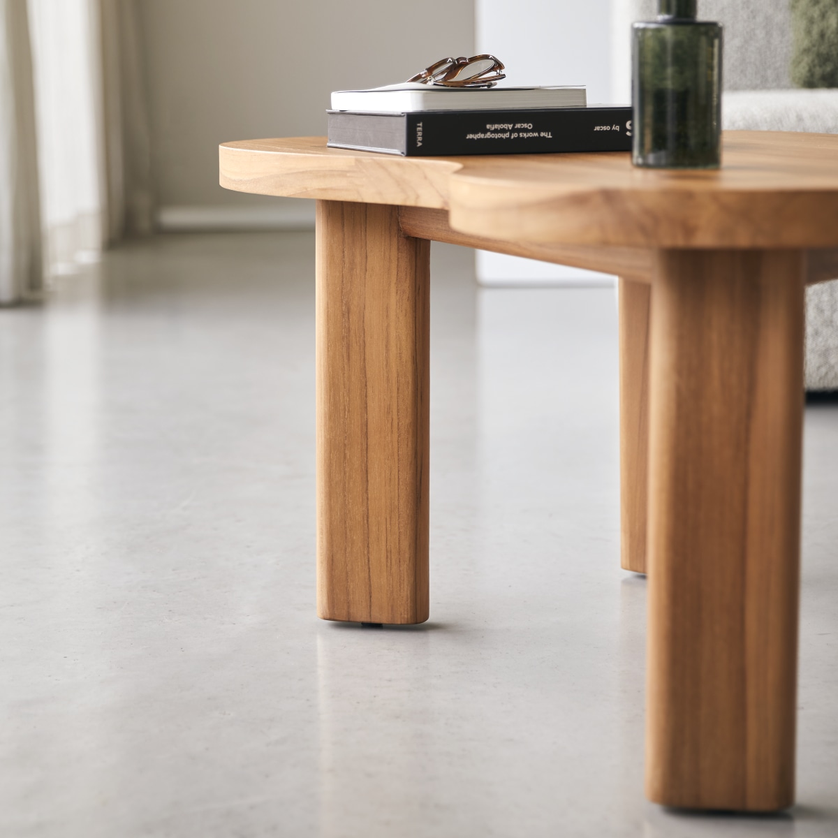 Table basse en Teck massif, LOTHAIRE naturel, TIKAMOON