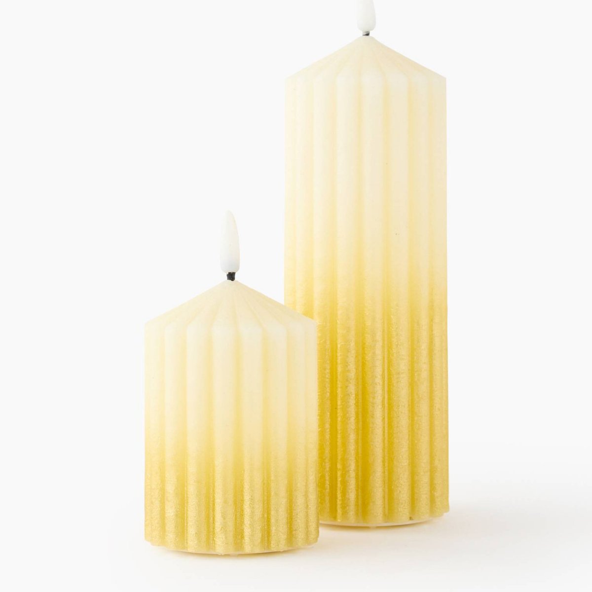 Bougie fumeur LED, 7X10cm, en cire blanc, MONOPRIX