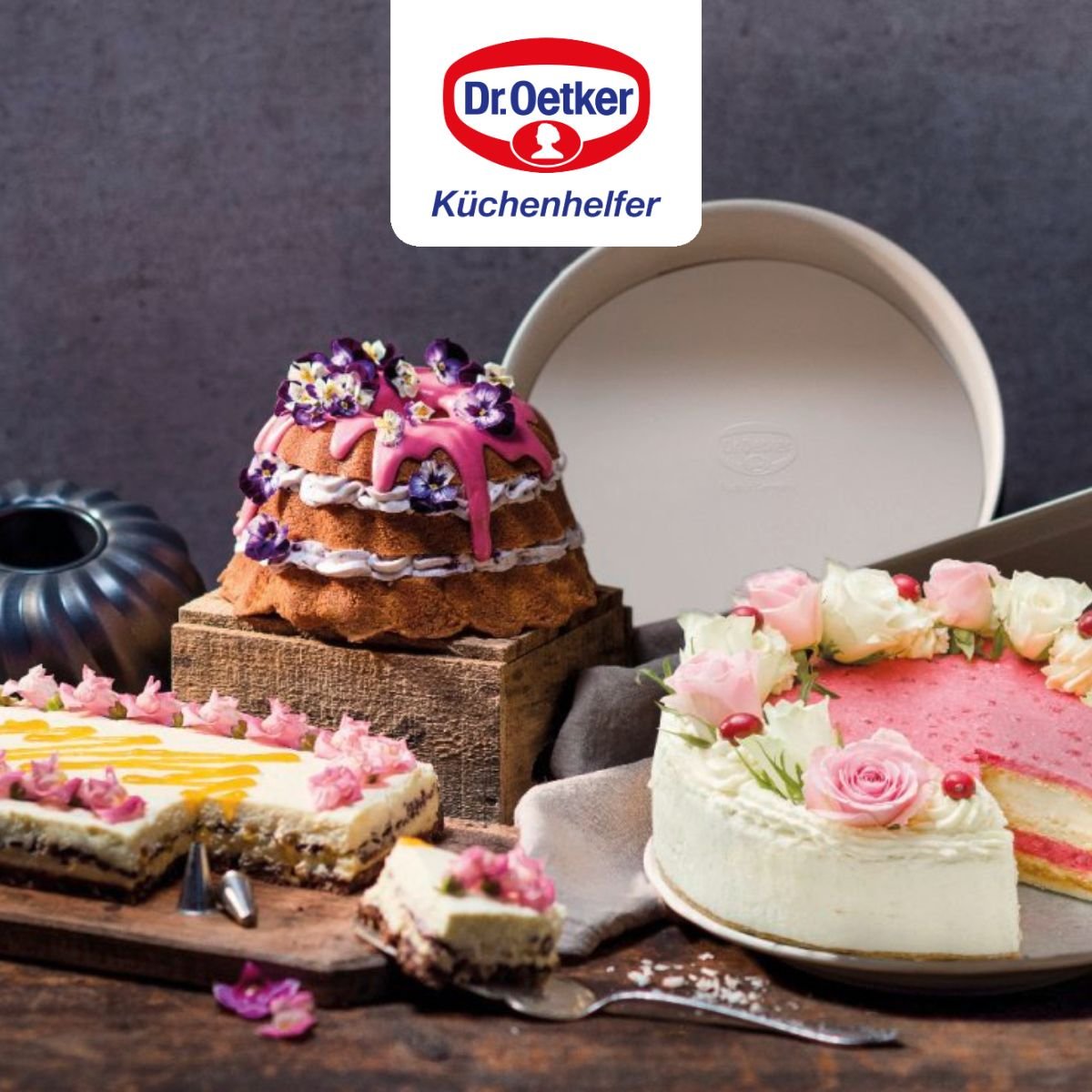 Ensemble de 2 Moules à manqué à charnière 26 cm BACK-TREND blanc, DR OETKER