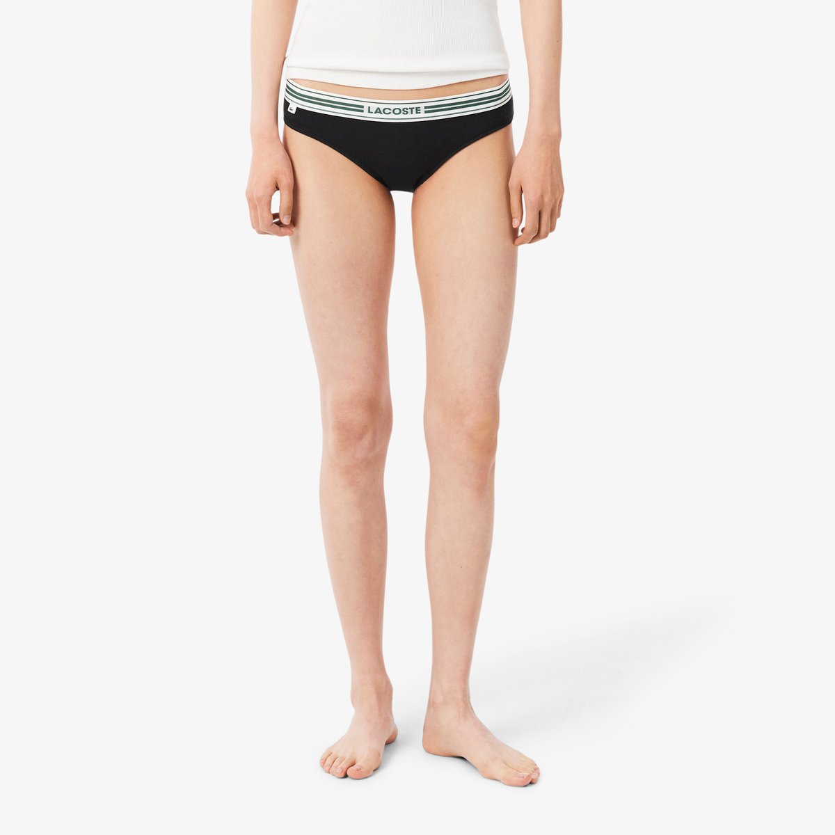 Culotte coton stretch ceinture contrastée noir-031, LACOSTE