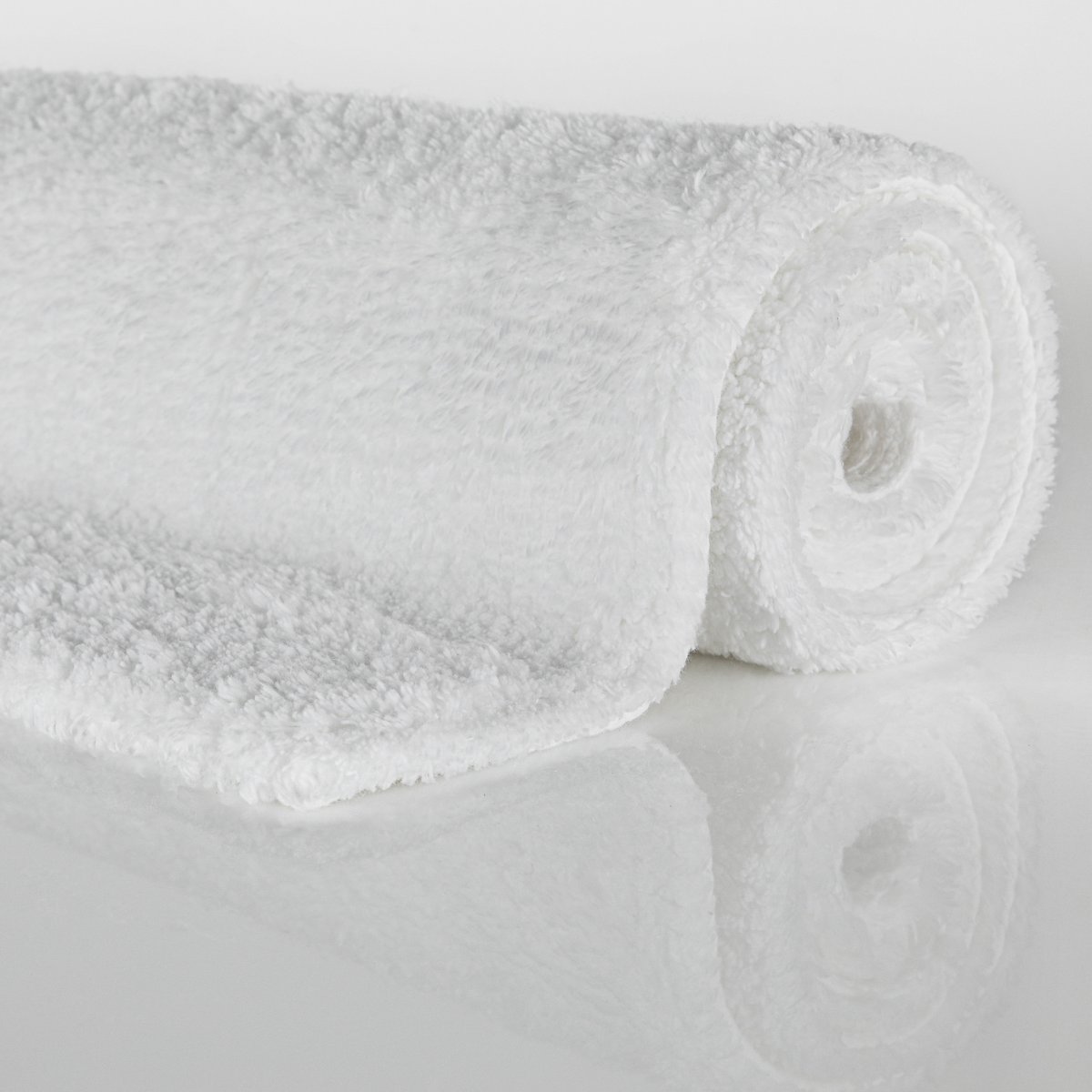 Tapis de bain coton uni 1400 g/m² , ERIK blanc, WECON HOME