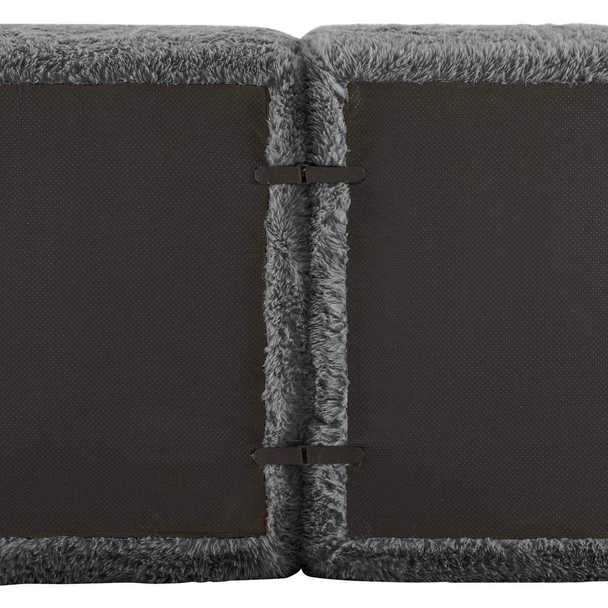 Canapé d'angle réversible 4 places avec 2 poufs, WIND gris charbon, MEUBLES COSY