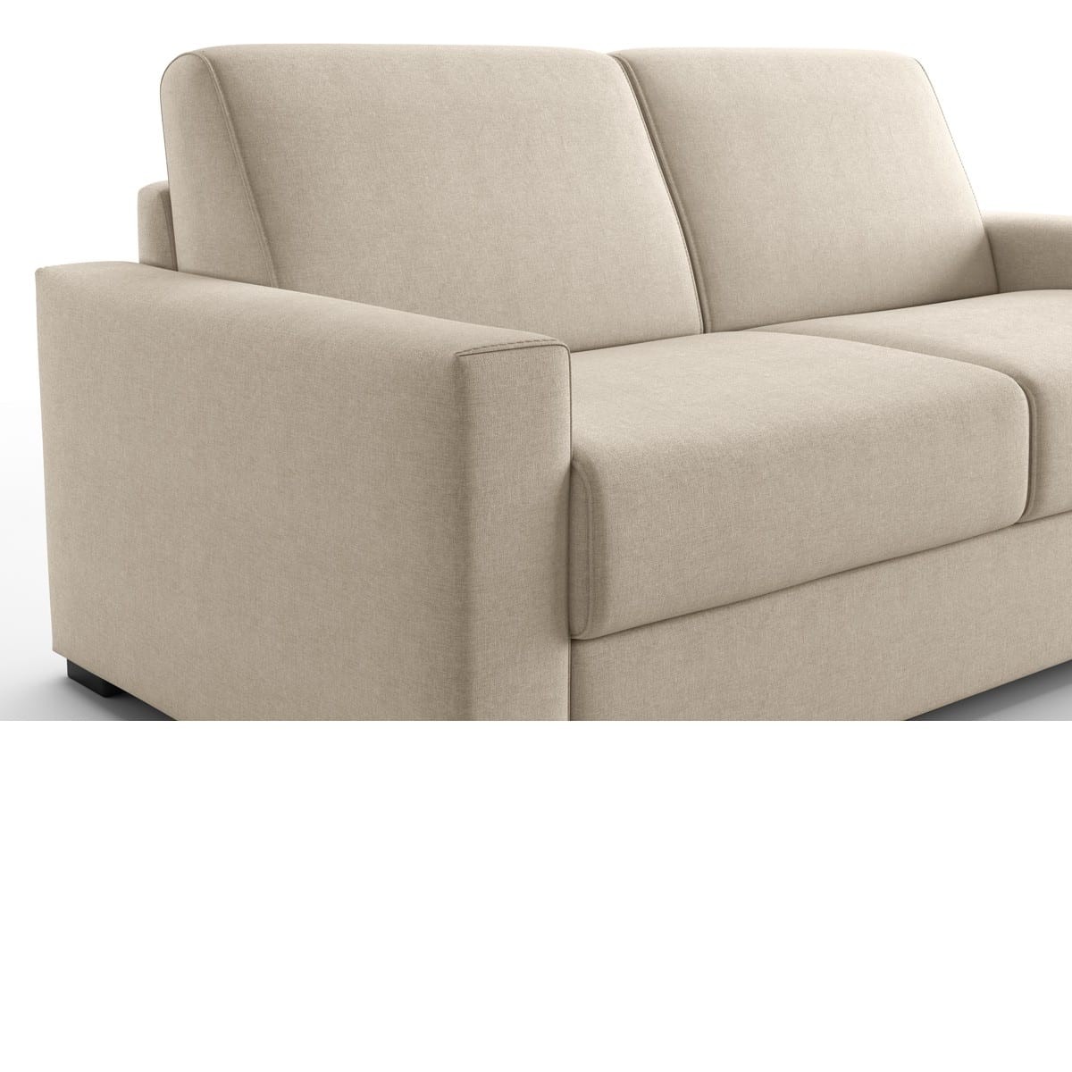 Canapé droit convertible 3 places en tissu chenille - ouverture express - ANZIO beige, HOMIFAB
