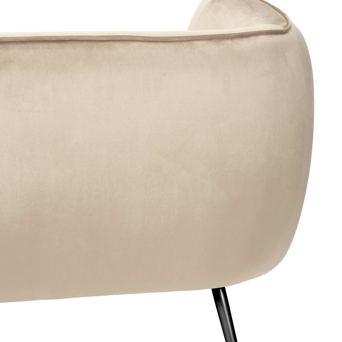 Luxe Velvet 2 Seater Accent Sofa with Black or Gold Legs beige, SO'HOME
