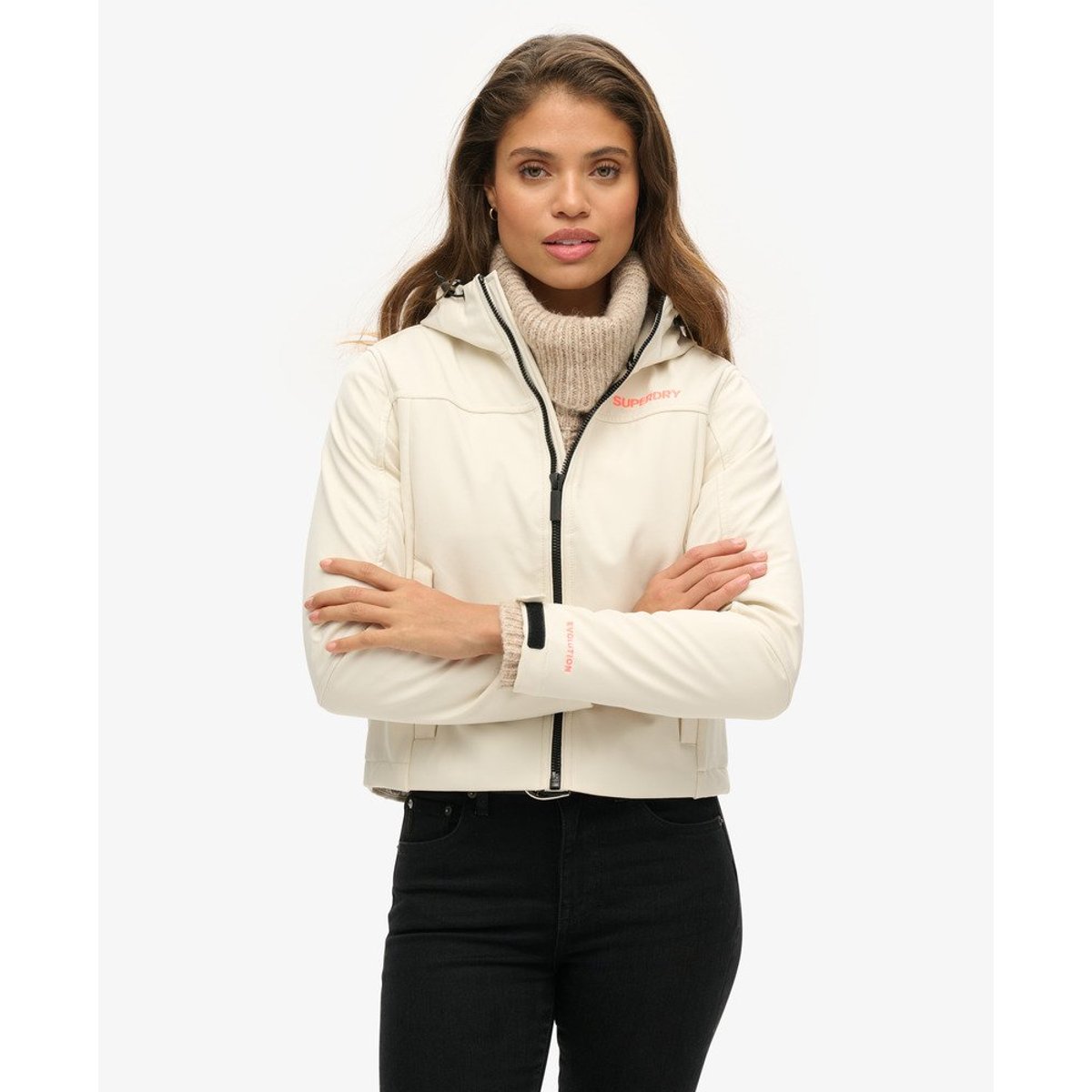 Veste à capuche Softshell CODE Trekker riz blanc, SUPERDRY