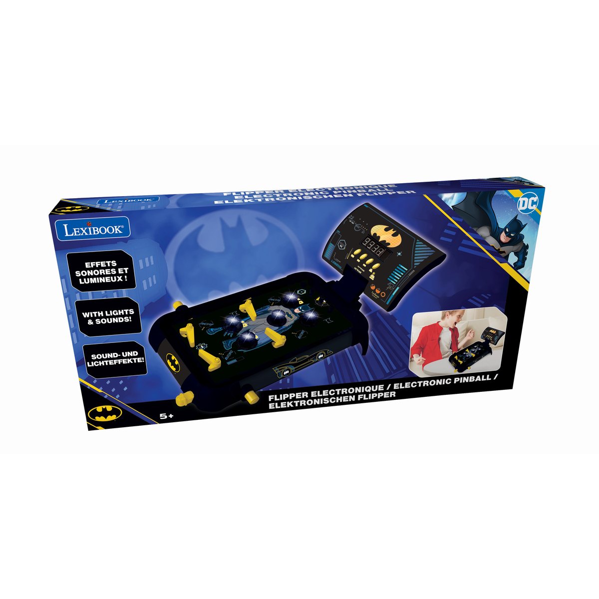 Flipper électronique de table Batman noir, LEXIBOOK