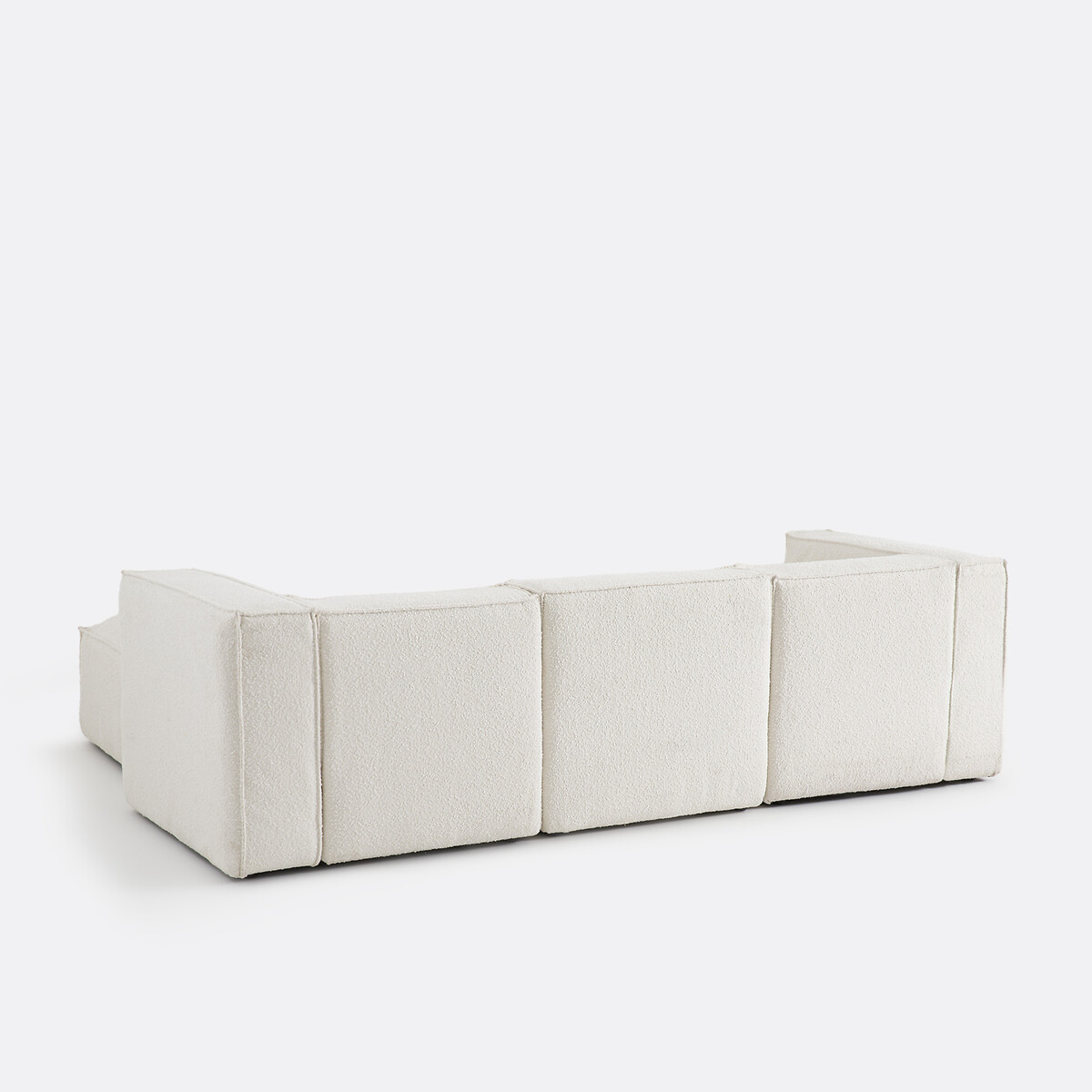 Canapé modulable, 3 places et pouf, en bouclette, SEVEN ecru, LA REDOUTE INTERIEURS