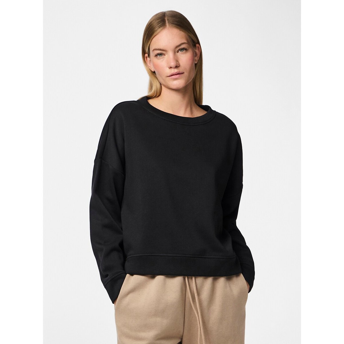 Crew Neck Sweatshirt black, PIECES