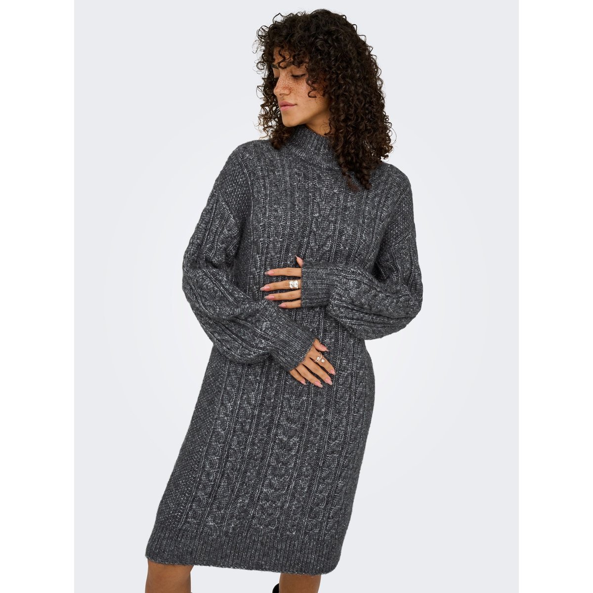 Robe En Maille dark grey melange, ONLY