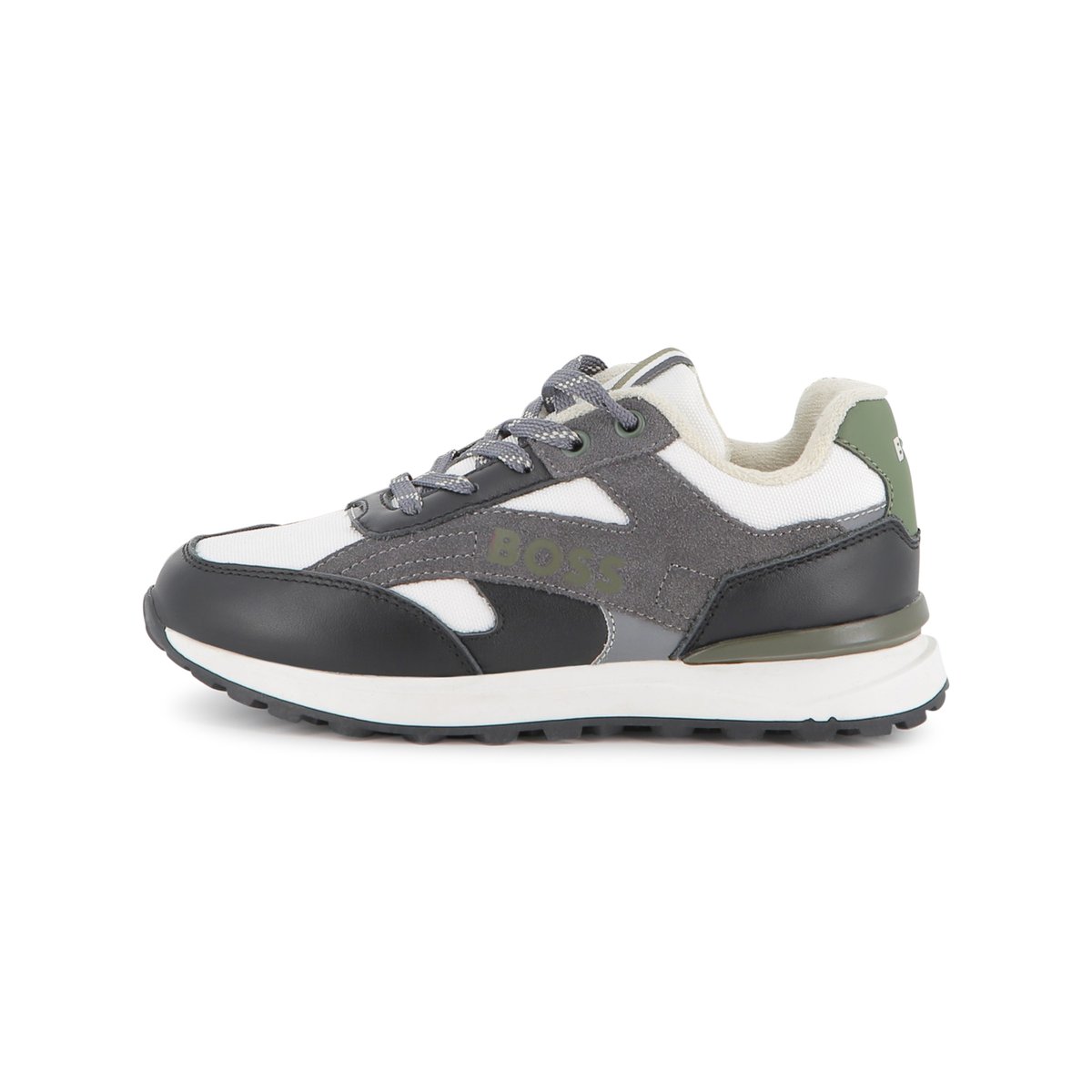 Sneakers stringate black, BOSS KIDSWEAR