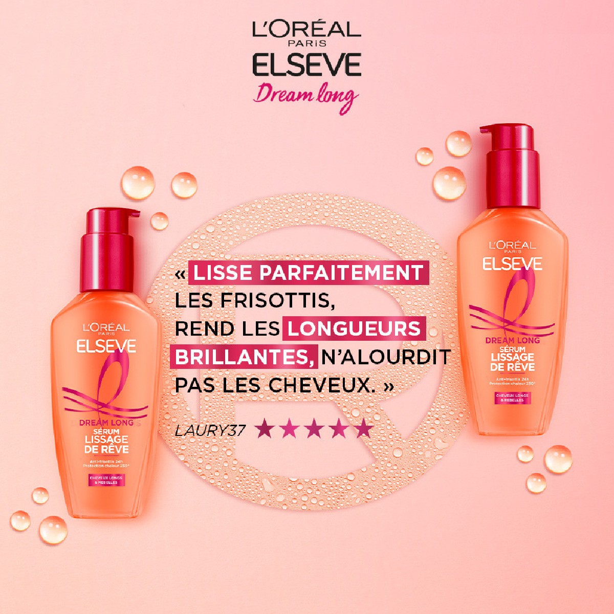 Sérum Cheveux Lissage de Rêve Elsève 100ml couleur unique, L'OREAL PARIS