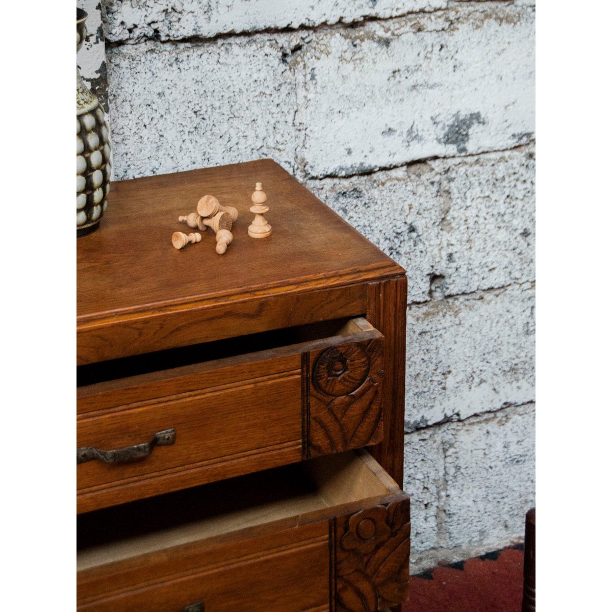 Commode Art déco en bois foncé Garance N°521 - Bon état bois foncé, DEBONGOUT