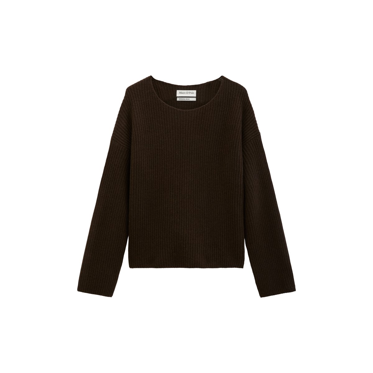 Pull en maille ample en mélange de laine vierge douce marron, MARC O'POLO