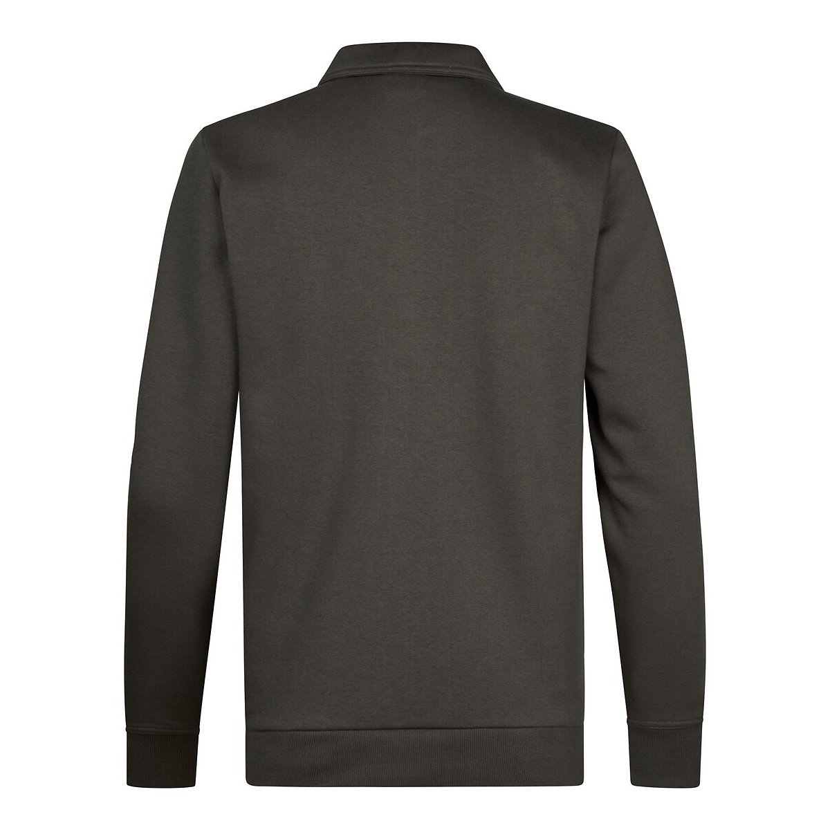 Sweat zippé col polo, chemise gris vert, PETROL INDUSTRIES