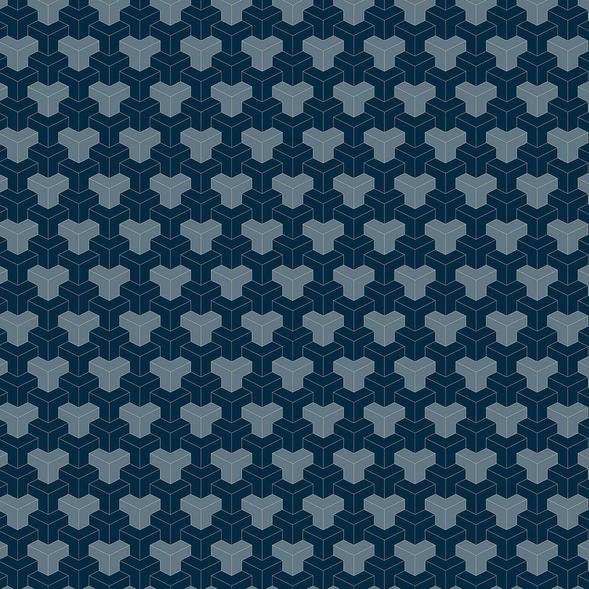 Papier peint, strict blue bleu, HEXOA
