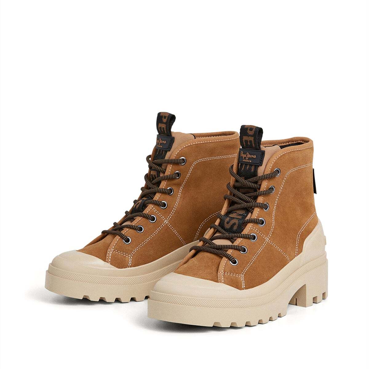 Bottines En Daim Avec Fermeture À Lacets brun brun, PEPE JEANS
