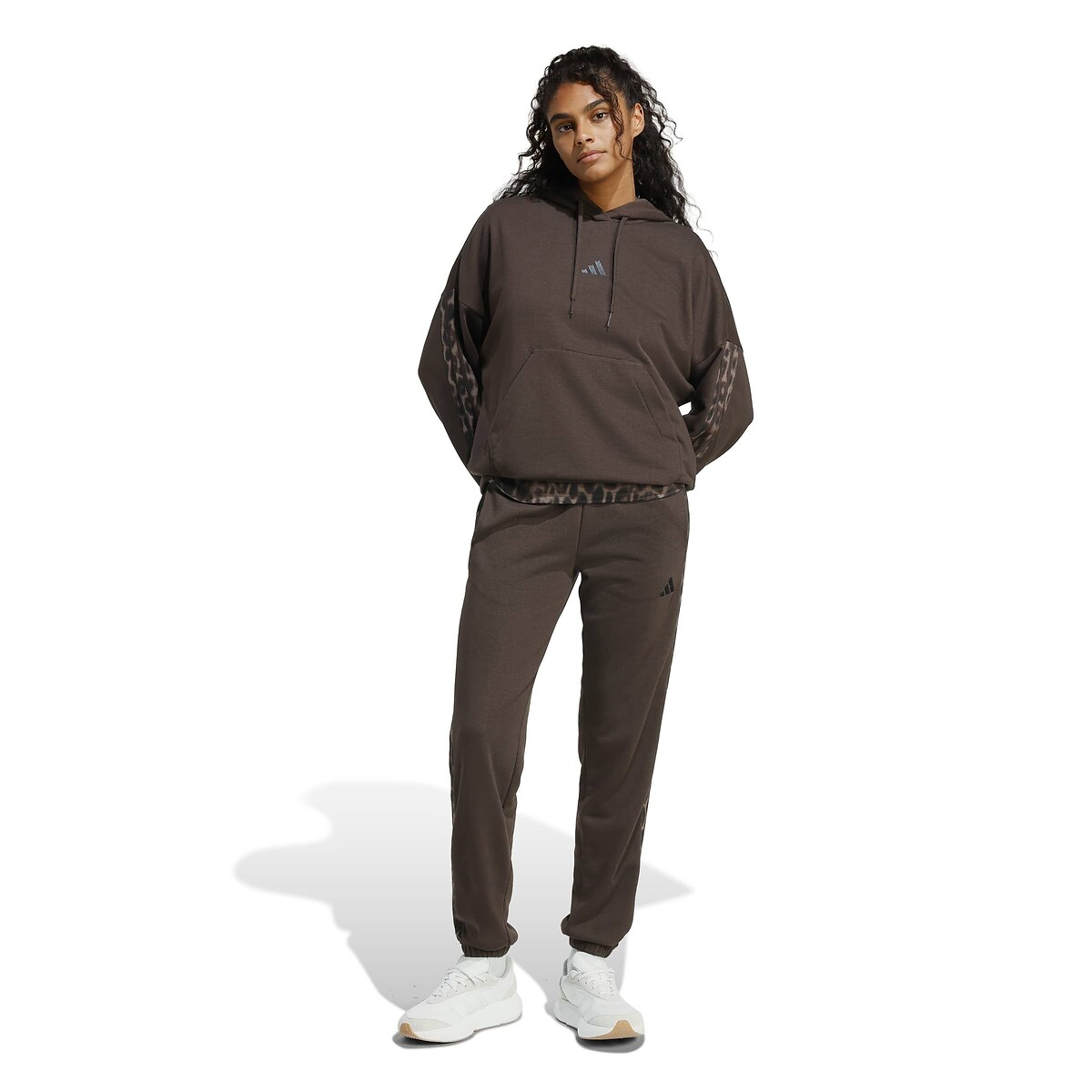 Sweat à capuche léopard Essentials 3 stripes marron léopard, ADIDAS SPORTSWEAR