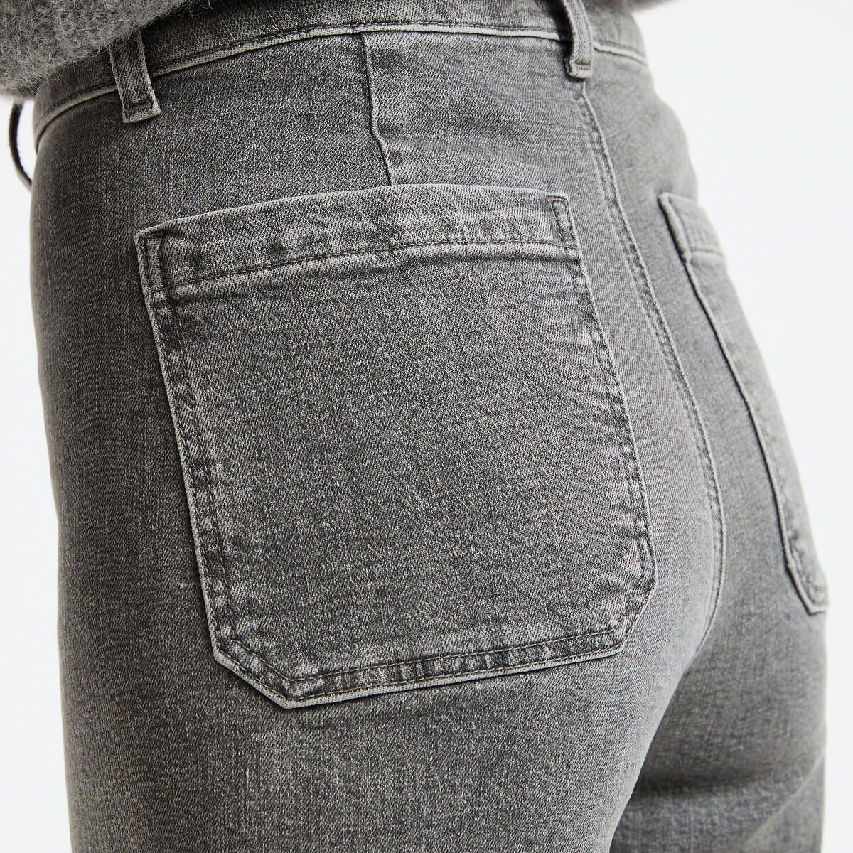 Wide Leg Jeans with High Waist light grey, LA REDOUTE COLLECTIONS