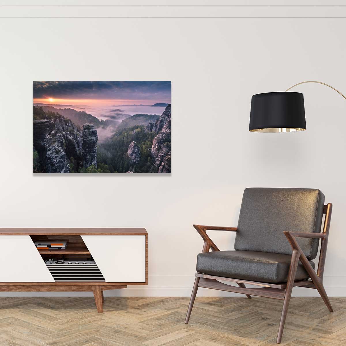 Tableau sunrise on the rocks tableau alu dibond, HEXOA