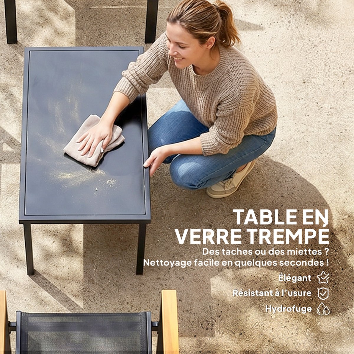 Ensemble de canapés de jardin Acier Noir noir, OUTSUNNY
