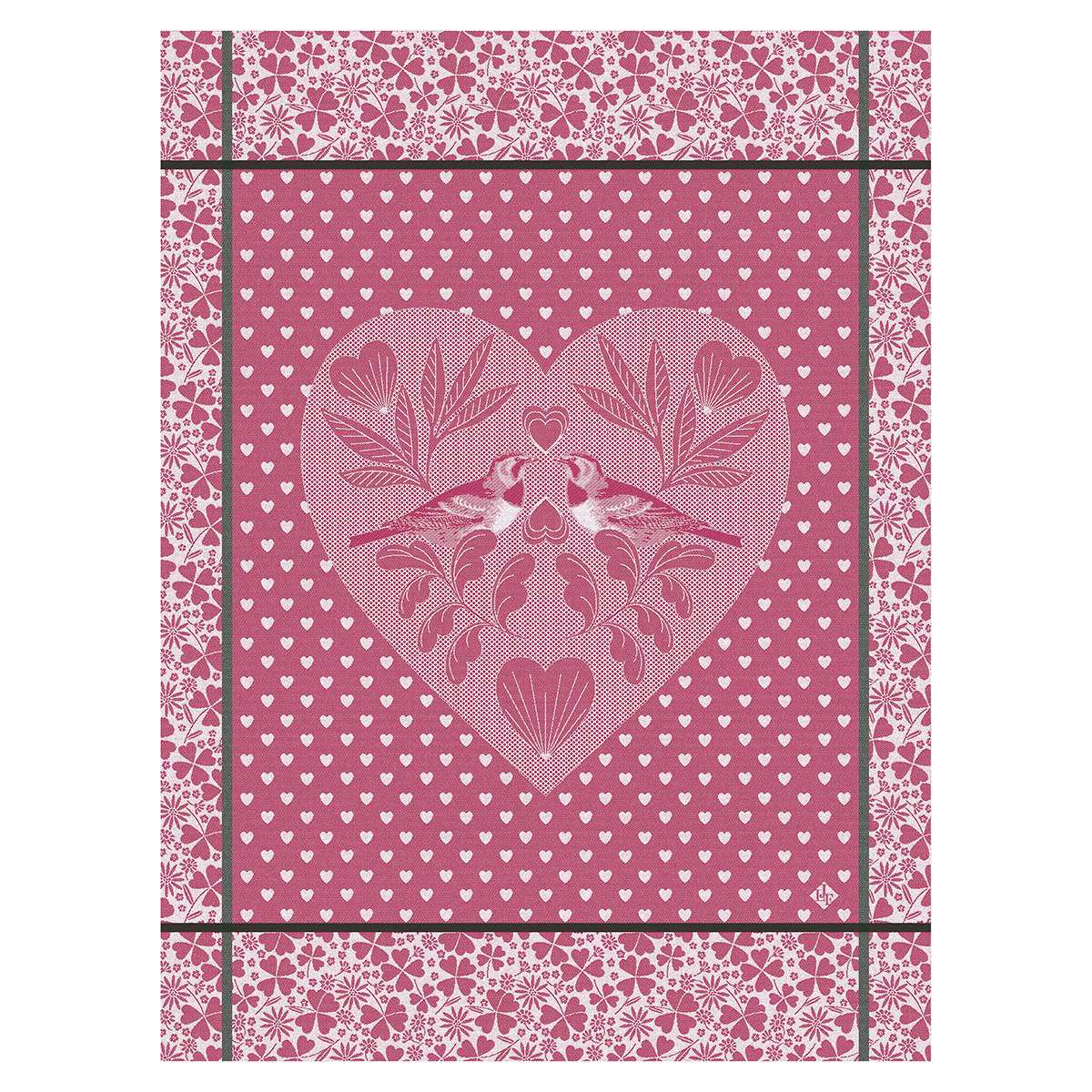Torchon en Coton, AMOUR pivoine, LE JACQUARD FRANCAIS