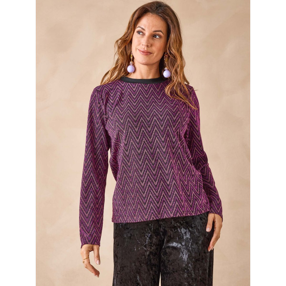 Tee-shirt manches longues femme imprimé rose, DAXON