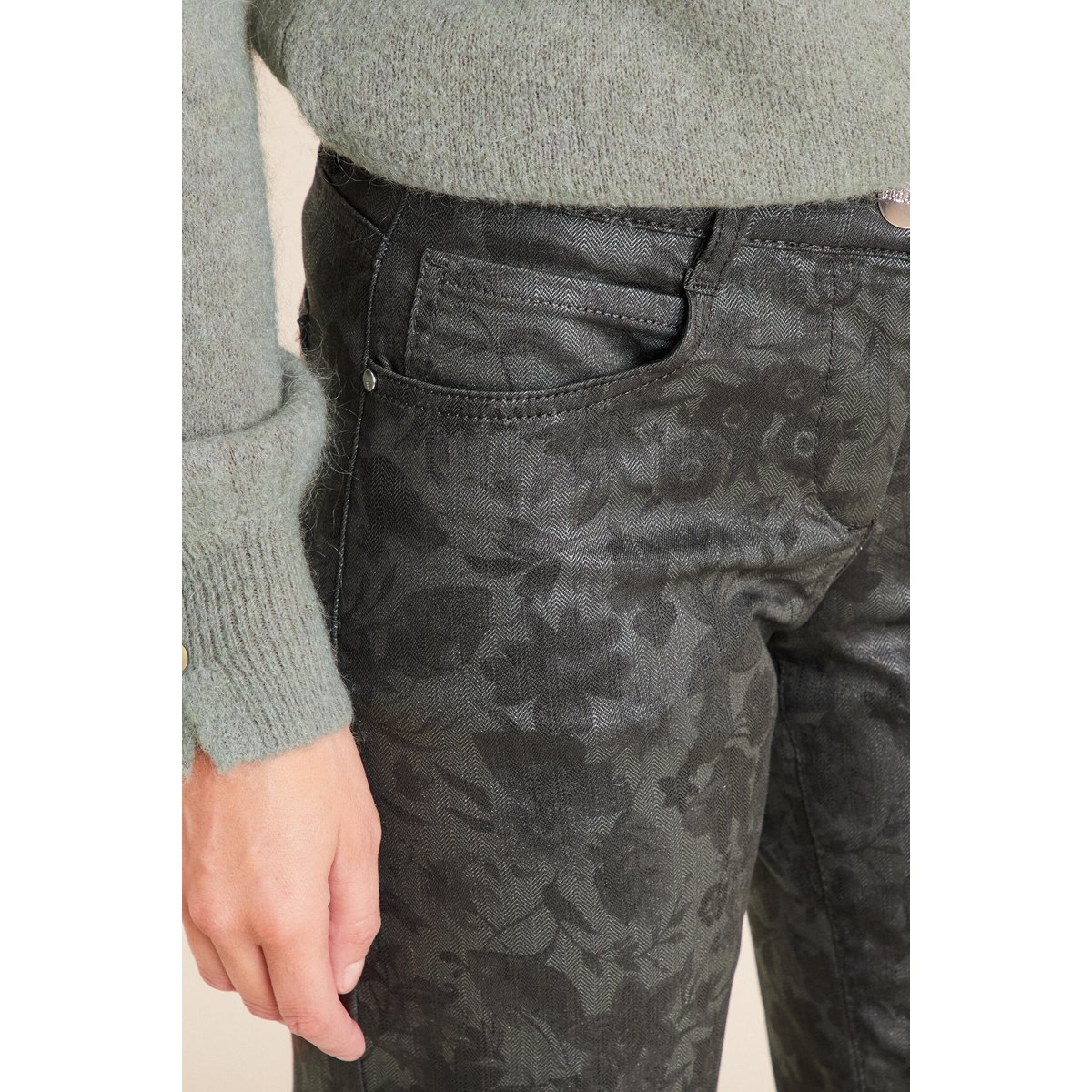 Pantalon taille basculée vert, BREAL