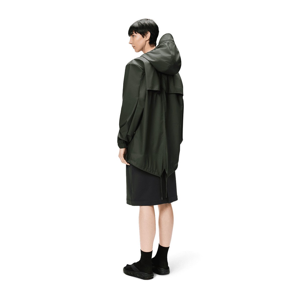Unisex-Regenmantel mit Kapuze FISHTAIL JACKET khaki, RAINS