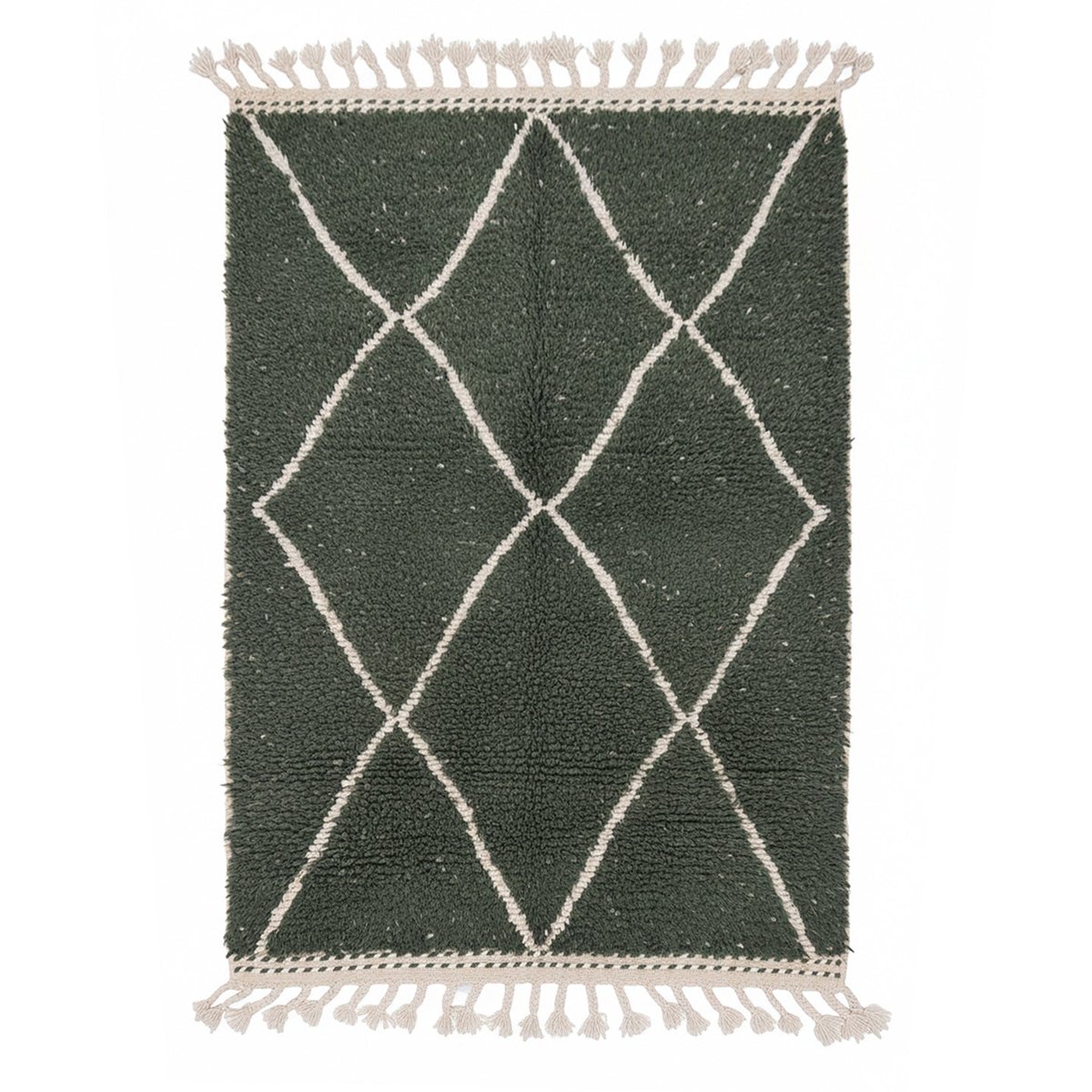 Tapis berbère marocain pure laine vert naturel, AFK LIVING