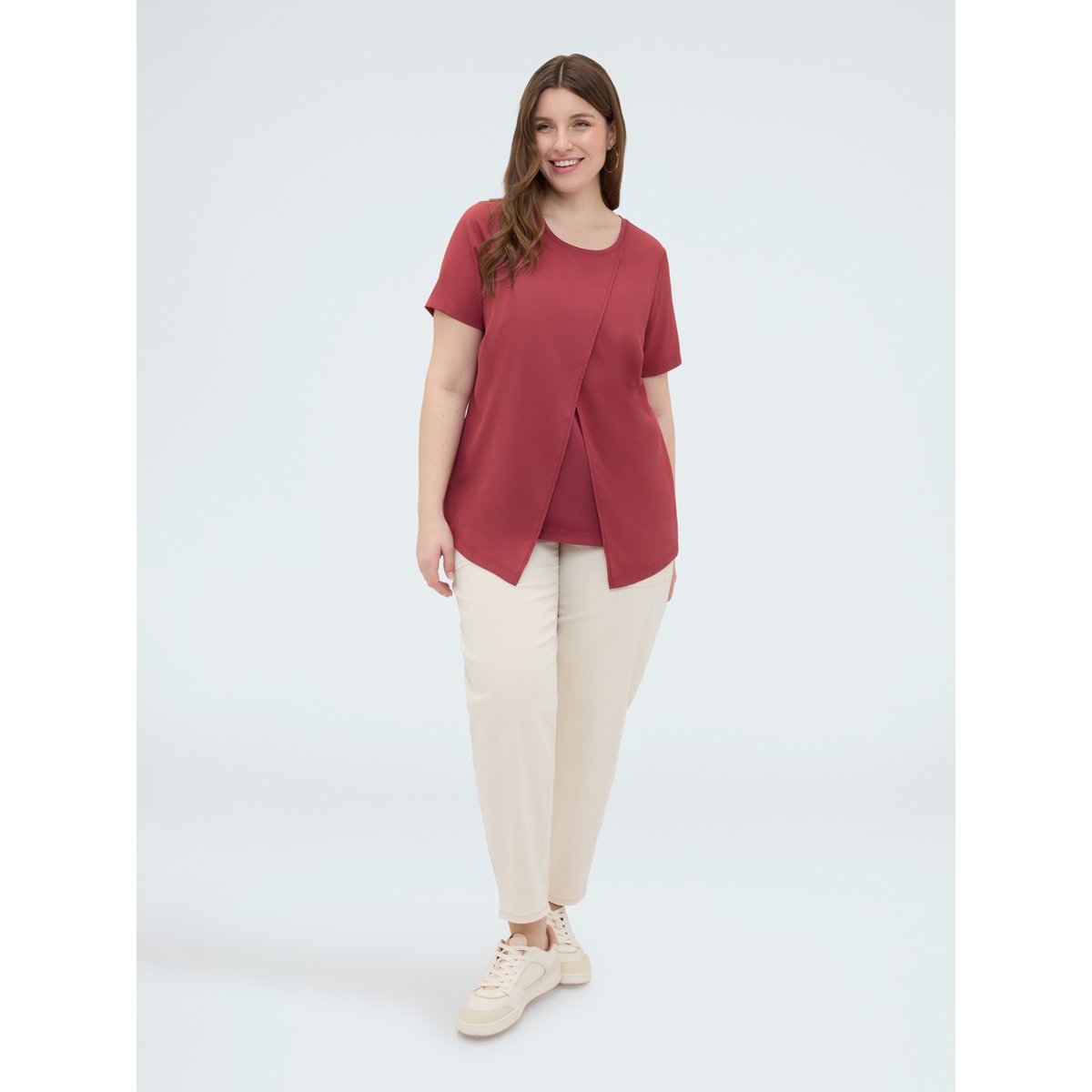 T-shirt avec détail portefeuille rouge, FIORELLA RUBINO