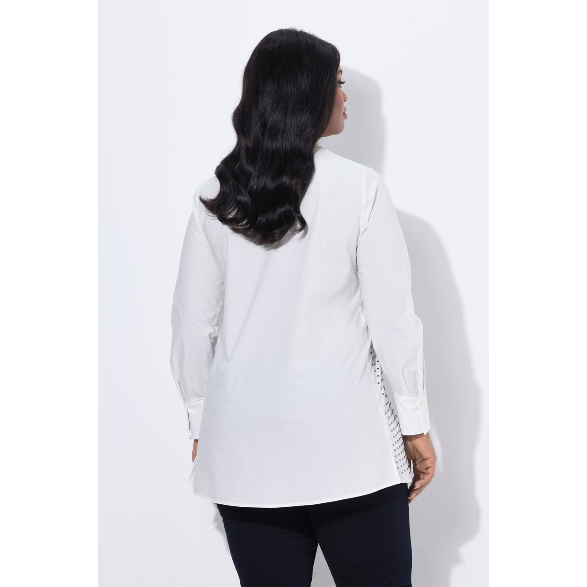 Chemisier évasé avec strass blanc neige, ULLA POPKEN