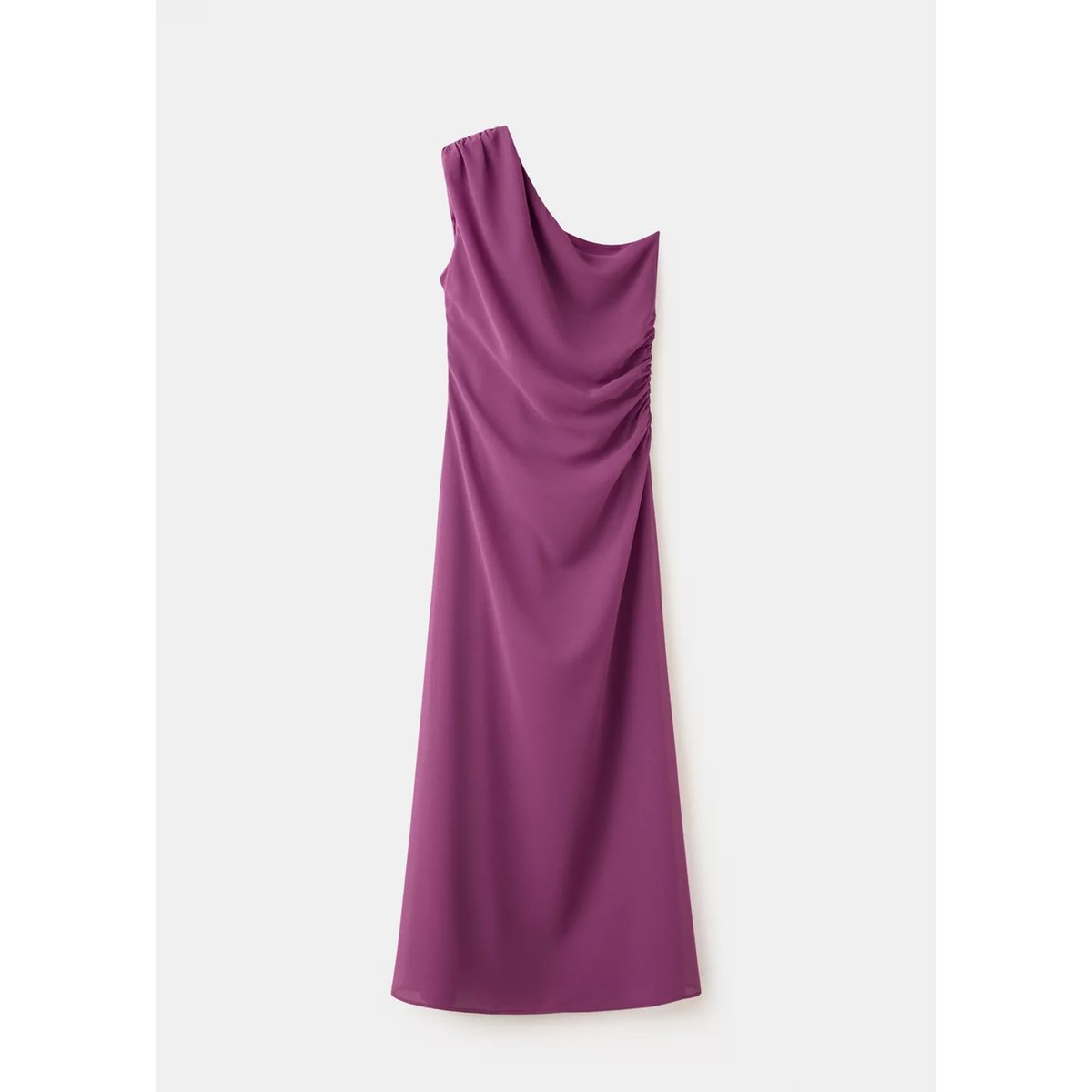 Robe asymétrique froncée latérale rose, MANGO TEEN