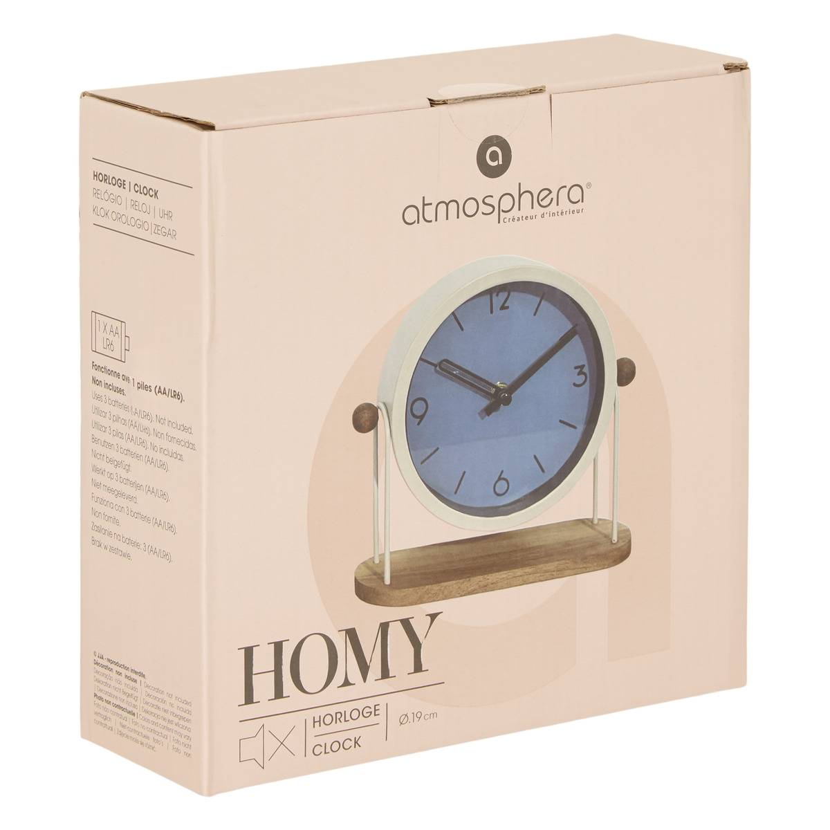 Horloge à poser Homy D.19cm modèle b, ATMOSPHERA