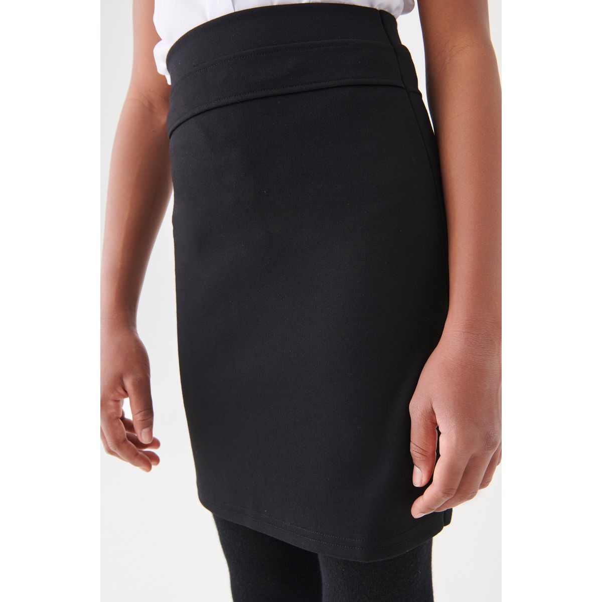 Jupe crayon à enfiler en jersey stretch noir, NEXT