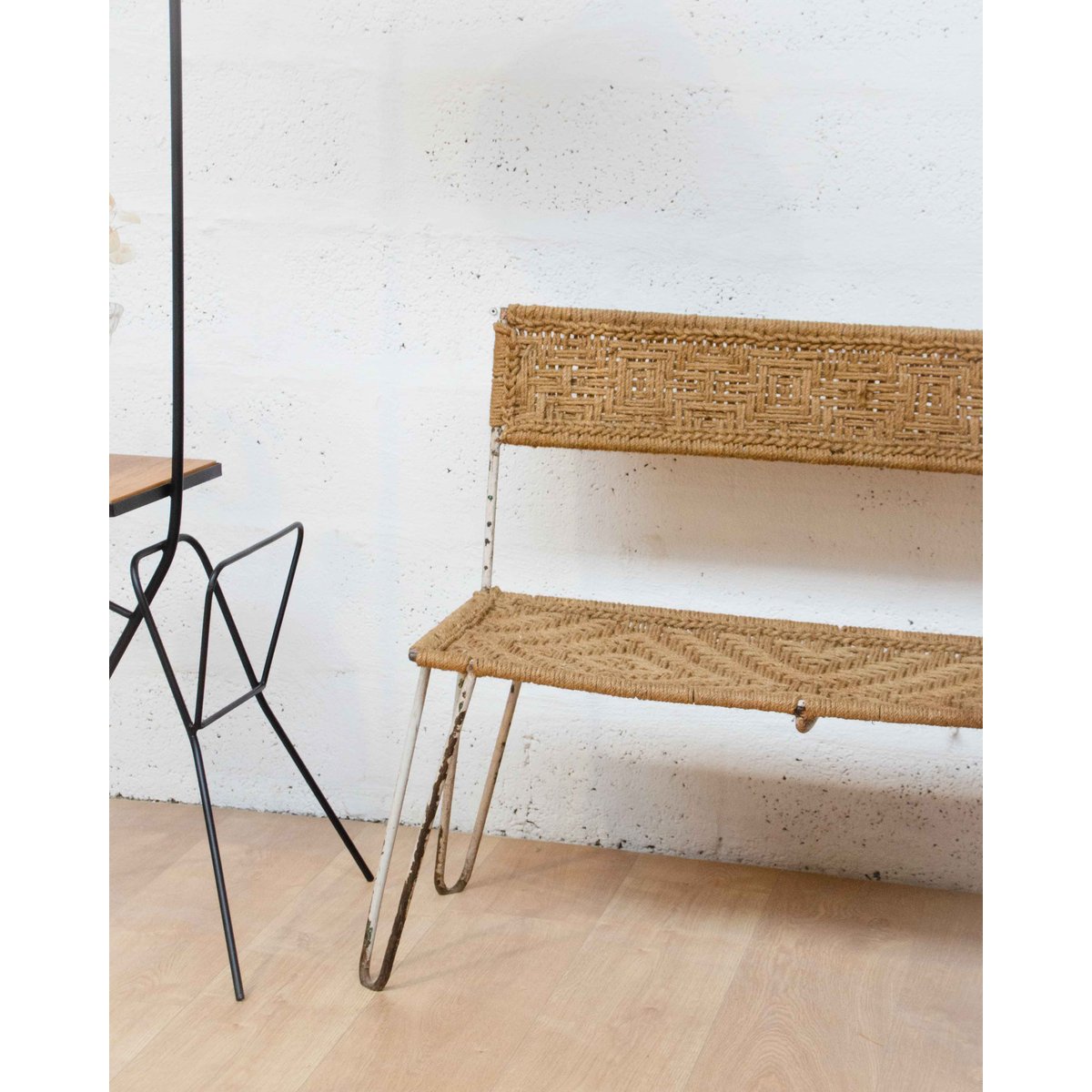 Banquette indienne en jute Martine N°66 - Bon état beige, DEBONGOUT