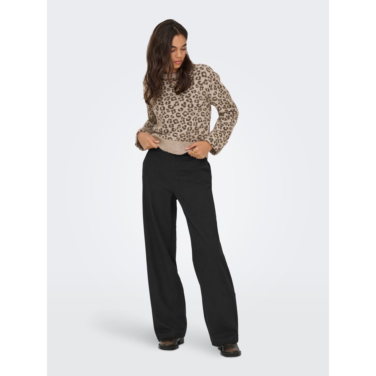 Pantalon À Jambe Large black 1, ONLY