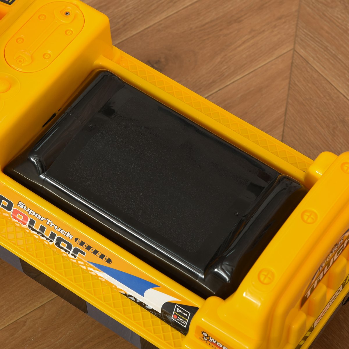 Porteur enfant tractopelle pelleteuse jaune, HOMCOM