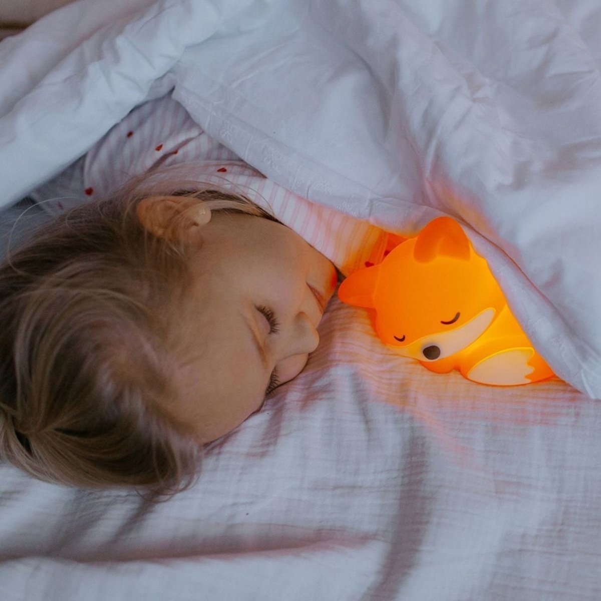 Veilleuse rechargeable Fox orange, blanc, noir, MARY'S