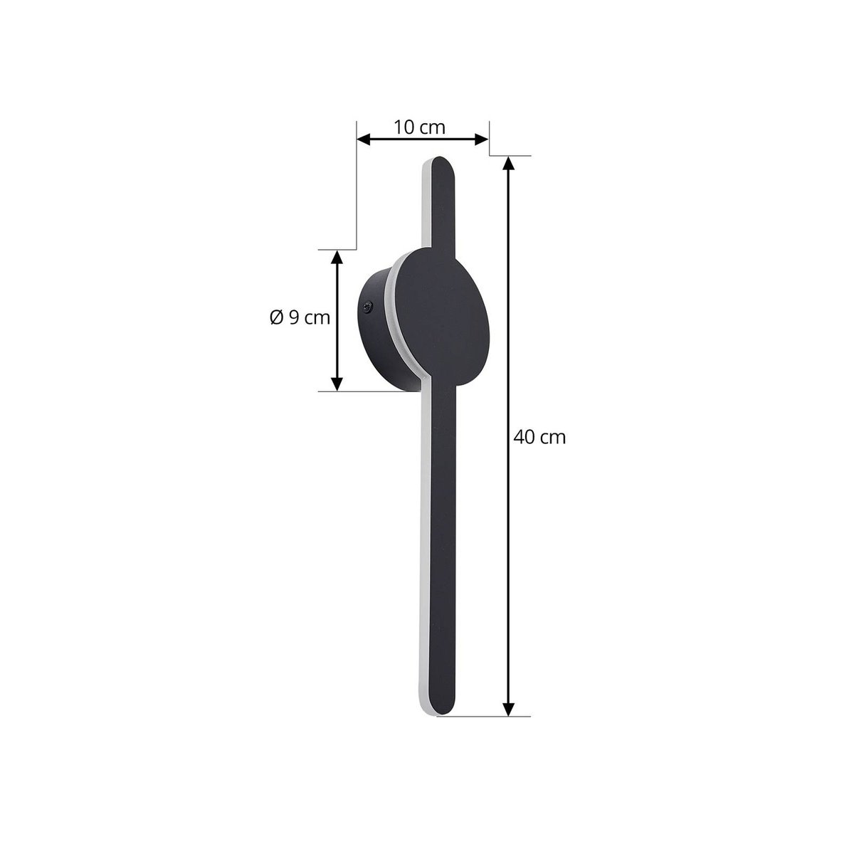 Applique moderneLED, Borian noir, LINDBY