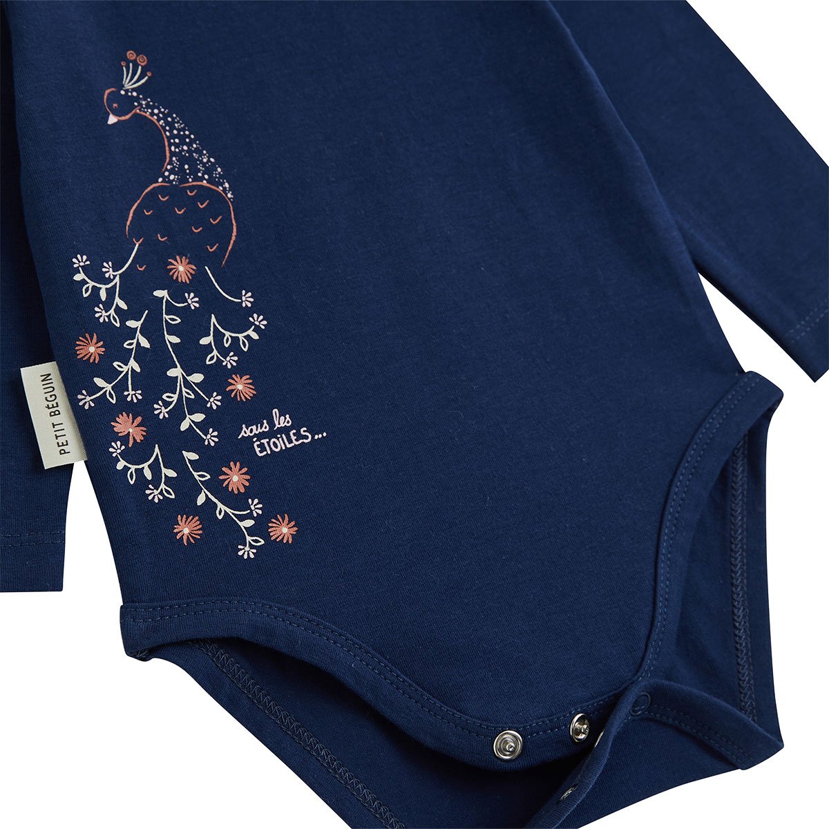 Lot de 2 bodies bébé manches longues Ollie bleu, PETIT BEGUIN